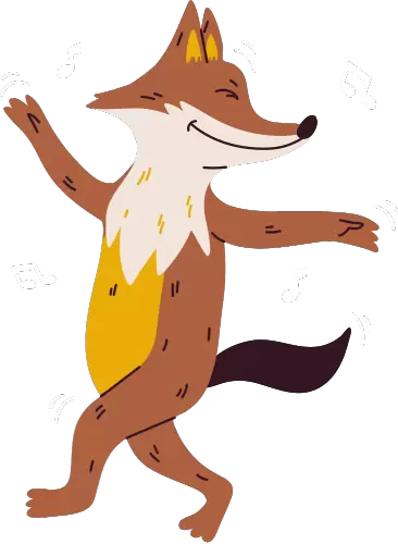 Illustration d'un renard surnommé Boo et mascotte du programme d'éveil